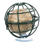 Fat ball feeder for window pane, metal, ø 7 cm, dark green