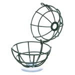 Fat ball feeder for window pane, metal, ø 7 cm, dark green