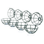 Fat ball holder for window pane, metal, ø 7 × 29 cm, dark green