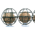 Fat ball holder for window pane, metal, ø 7 × 29 cm, dark green