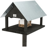 natura Comedero Pájaros, madera de abeto, 29 × 27 × 38 cm/1.24 m, Negro