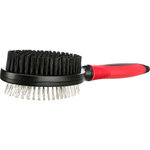 Brush,double-sided,plastic/nylon&metall bristles, 7 × 25 cm