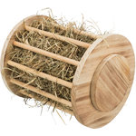 Hay manger, with lid, wood/flamed, ø 20 × 23 cm