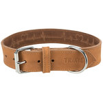 Collar de Cuero Engrasado Rustic, L–XL: 55–65cm/40mm, Marrón