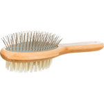 Brush, double-sided, bamboo/natural &wire bristles, 6 × 22 cm