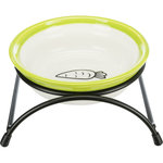 Cuenco de cerámica con soporte, 0,3 l/ø 13 cm, Blanco/Verde