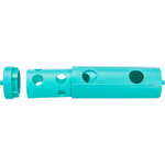 Snack Roll with base, plastic, 19 × 12 × 11 cm, grey/turquoise