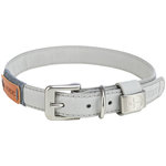 BE NORDIC collar, leather, L–XL: 55 cm/30 mm, light grey