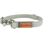 BE NORDIC Collar de Cuero, L–XL, 55 cm/30 mm, Gris claro