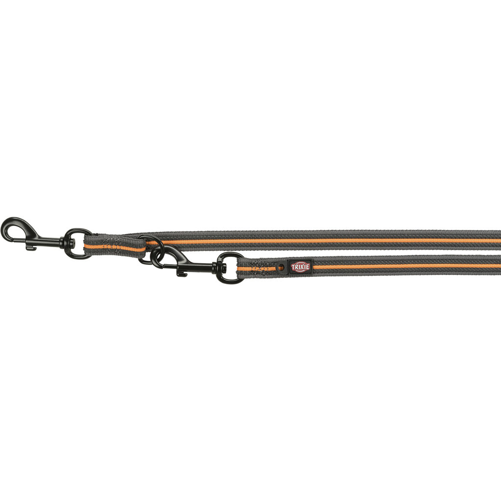 Fusion adjustable leash, S–L: 2.00 m/17 mm, graphite/Papaya
