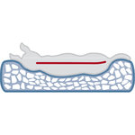 Cojín Vital Bendson, 120 × 80 cm, Gris oscuro/Gris claro