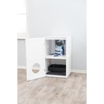 Cat house for litter box XL, 2 levels, MDF, 53 × 90 × 58 cm, white