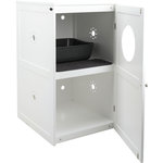 Cat house for litter box XL, 2 levels, MDF, 53 × 90 × 58 cm, white