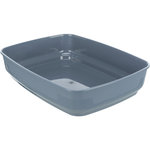 Delio cat litter tray, with rim, 35 × 20 × 48 cm, grey/white