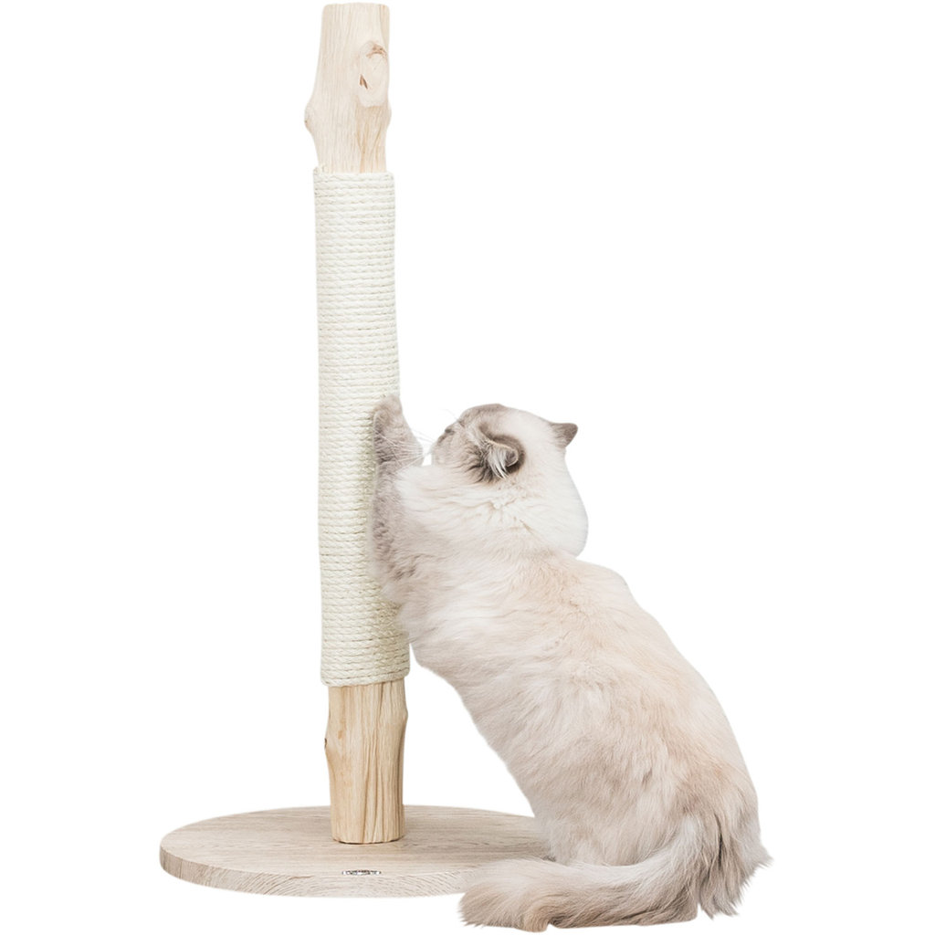 Poste rascador, madera natural, 93 cm, Beige