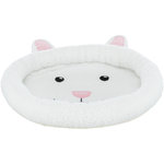Rabbit face cuddly bed, oval, 40 × 33 cm, wool-white