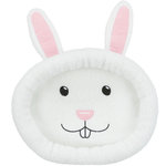 Rabbit face cuddly bed, oval, 40 × 33 cm, wool-white