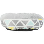Bunny cuddly bed, round, plush, ø 35 × 13 cm, multi coloured//grey