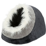 Minou cave, 35 × 26 × 41 cm, dark grey/light grey