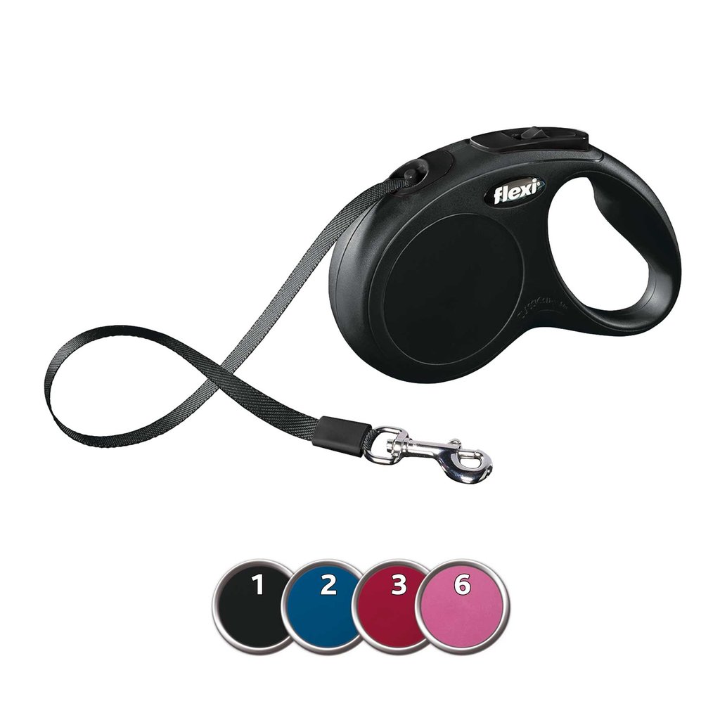 flexi New CLASSIC, tape leash, M: 5 m, black