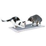 Alfombrilla Rascadora, Borde de Felpa, 55 × 35 cm, Gris