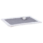 Scratching mat with plush border, 55 × 35 cm, grey/light grey