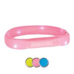 Banda con Luz Flash USB, M–L, 50 cm/18 mm, Rosa