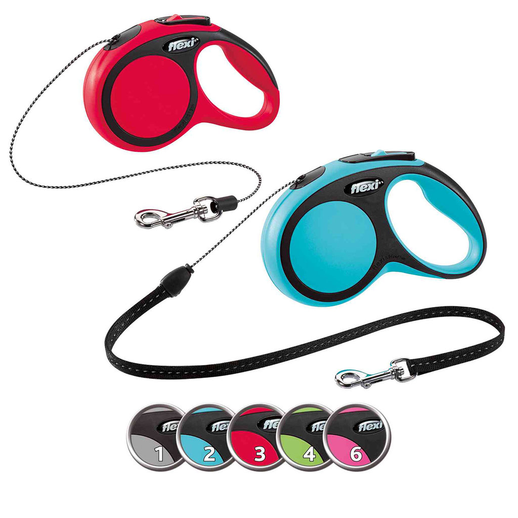 flexi New COMFORT, Cuerda Enrollable, M: 5 m, Negro