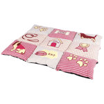 Manta Patchwork, 80 × 55 cm, Beige-Rojo