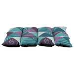 Manta Patchwork, 70 × 50 cm, Azul Petróleo-Morado