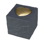 Piedra Conmemorativa Cubo Corazón, 11 × 11 × 11 cm, Gris