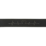 Rustic fatleather collar Heartbeat, L–XL: 55–65 cm/40 mm, black