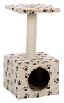 Junior Zamora scratching post, 60 cm, beige with paw prints