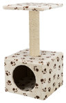 Junior Zamora scratching post, 60 cm, beige with paw prints