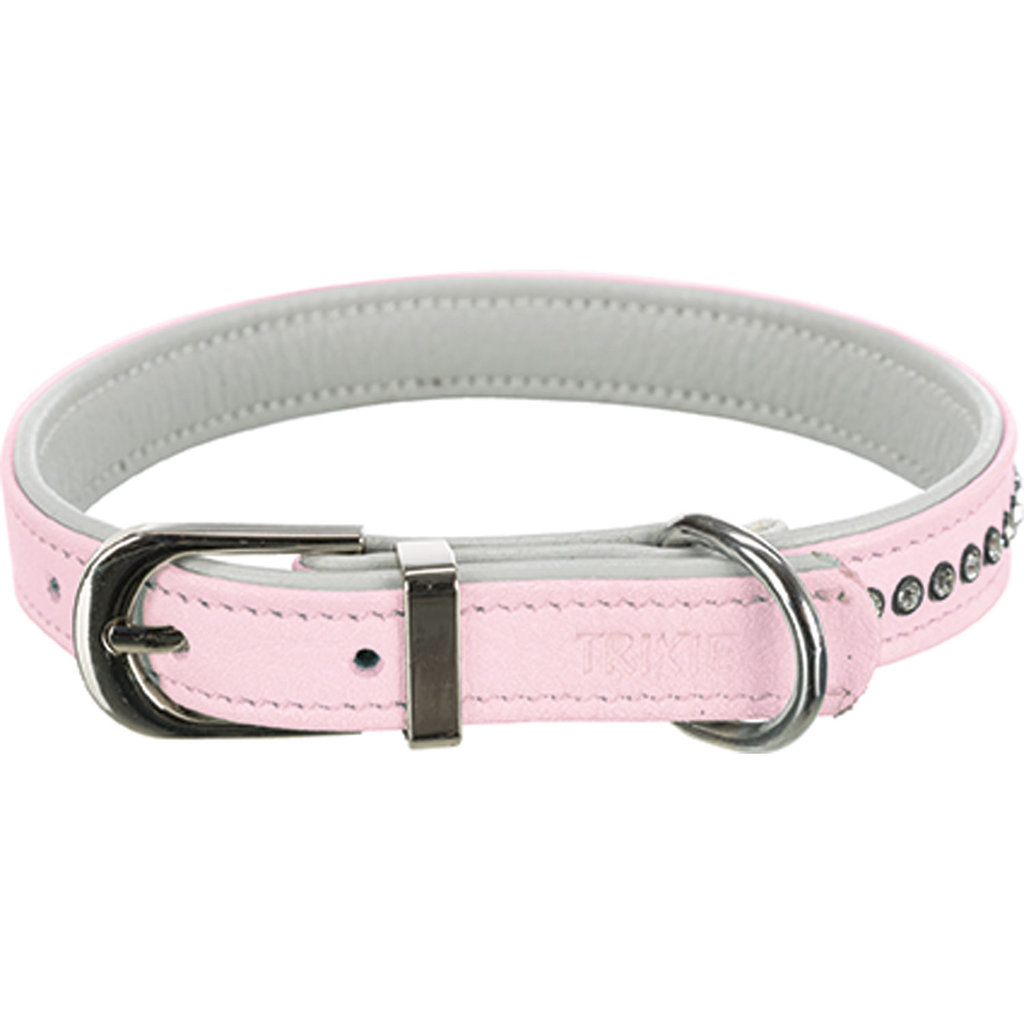Active Comfort collar with rhine stones, S–M: 27–33 cm/15 mm, pink