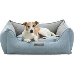 Cama Lona, cuadrado, 80 × 60 cm, Azul Claro/Gris