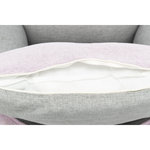 Cama Lona, cuadrado, 80 × 60 cm, Rosa/Gris