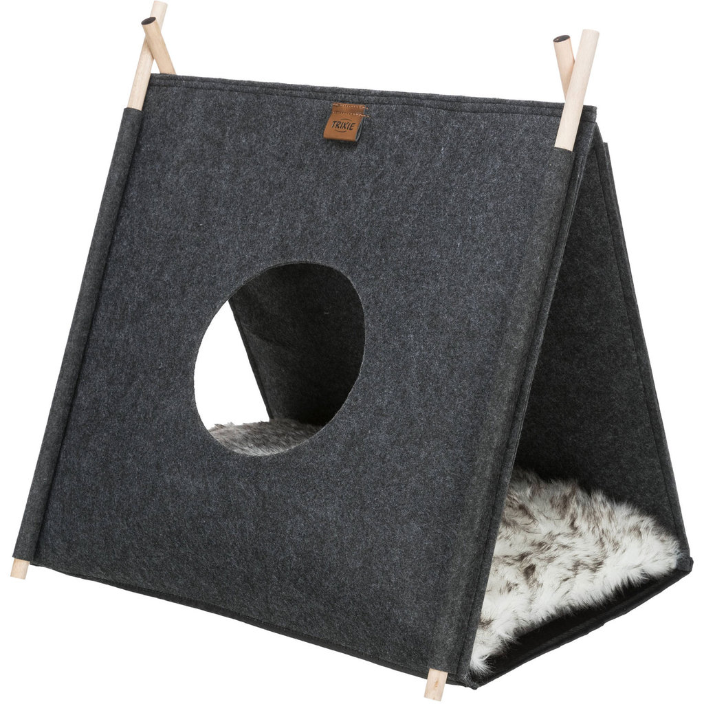 Elfie cave, felt, with cushion, 46 × 52 × 50 cm, anthracite