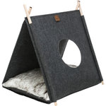 Elfie cave, felt, with cushion, 46 × 52 × 50 cm, anthracite