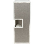 Torre Rascador Gerardo, sisal y felpa, 100 cm, Blanco-Gris