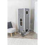 Stefano cat tower XXL, sisal/plush, 178 cm, grey/light grey