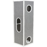 Stefano cat tower XXL, sisal/plush, 178 cm, grey/light grey