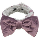 8 Xmas collars with bow, velvet look/plush, light lilac, green