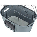 Front bicycle basket, plastic, 42 × 39 × 30 cm, grey