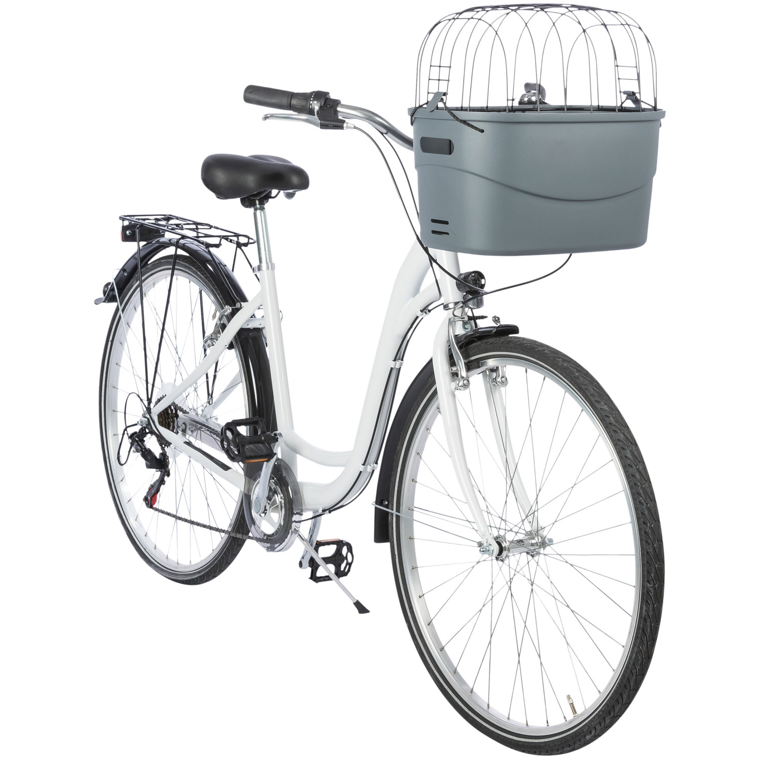 Front bicycle basket plastic 42 39 30 cm grey TRIXIE