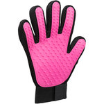 Fur care glove, mesh material/TPR, 16 × 24 cm, pink/black