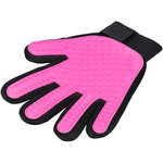 Fur care glove, mesh material/TPR, 16 × 24 cm, pink/black