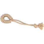 Playing rope with ring, hemp/cotton, 50 cm