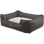 Be Eco Coline bed, square, 100 × 80 cm, dark grey/beige