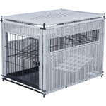 Home kennel, poly-rattan, M: 58 × 60 × 77 cm, light grey